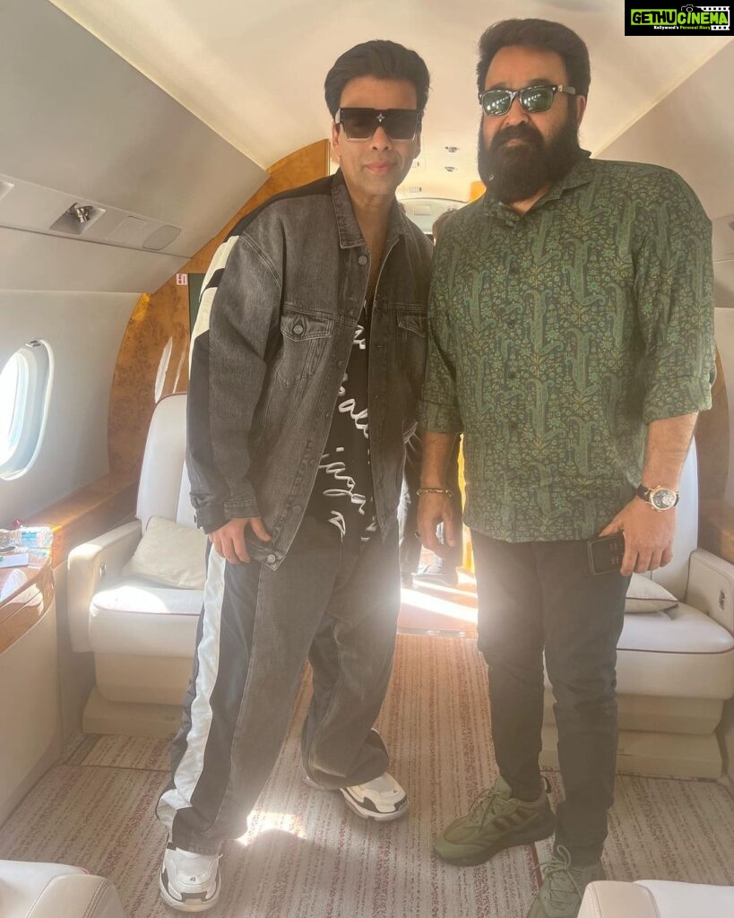 Karan Johar Instagram - I had my biggest fan moment when I met @mohanlal sir for the first time a few days ago…we were on a flight together to a family wedding and I remained awe struck right through….. having always believed that he is one of the BEST actors in Indian cinema what struck me most about him was his unflappable humility…..a Legend with a good heart …. It was my honour to meet you sir…… 🙏🙏🙏🙏