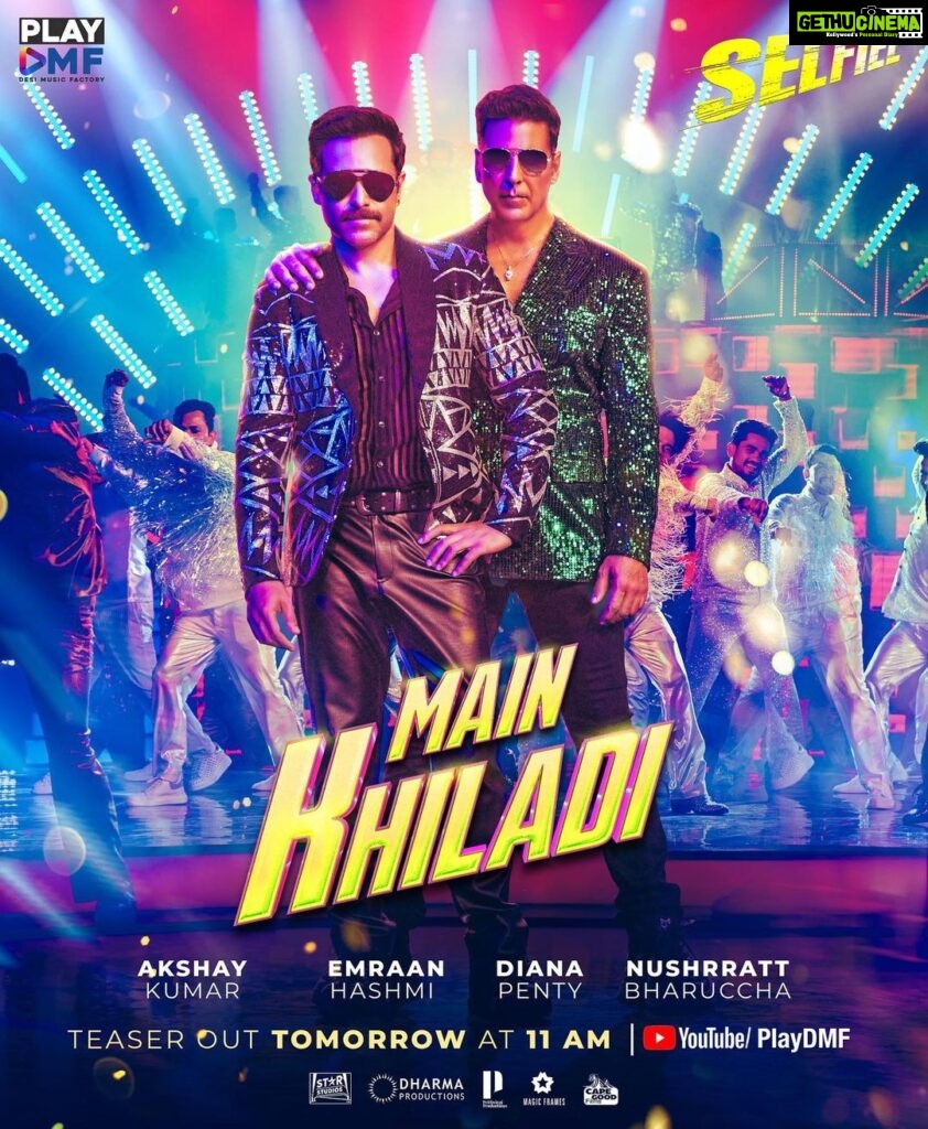 Karan Johar Instagram - 29 years later - the disco lights are still gleaming, the stage is set and the khiladi is back to make everyone groove to this ICONIC CLASSIC BEAT! One of my favourites from then, is now back with heaps of nostalgia - #MainKhiladi song teaser out tomorrow!💥💥💥 #Selfiee in cinemas on 24th Feb. @akshaykumar @therealemraan @nushrrattbharuccha @dianapenty @apoorva1972 @therealprithvi @supriyamenonprithviraj @iamlistinstephen @raj_a_mehta @rishiwrites @dharmamovies @starstudios #CapeOfGoodFilms @prithvirajproductions @magicframes2011 @vbfilmwala @uditnarayanmusic @anumalikmusic @abhijeetbhattacharya @tanishk_bagchi @anshul300 @azeemdayani @playdmfofficial