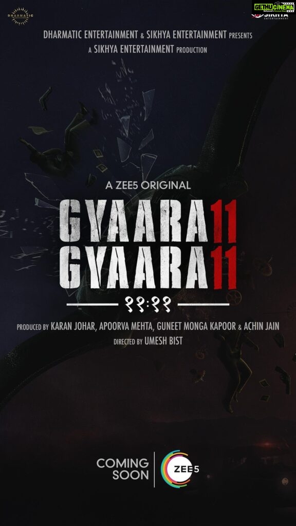 Karan Johar Instagram - The past is a memory, the future is a dream, and the present, a trap. Super excited to unravel this timeless mystery, “Gyaarah Gyaarah”, directed by @umeshbist Starring @raghavjuyal, @kkamra and @dhairyakarwa Coming Soon only on @ZEE5 #GyaarahGyaarahOnZEE5 @dharmatic @sikhya @apoorva1972 @achinjain20 @nimishalok @manish_kalra_ @pujabanerji @shakyji @gautidihatti @sameer_saral_sharma @Kuldeepmamania @prernasaigal @Rohitchaturvedi @ghantaghartalkies @castingbay @anthoruban @mehersand45 @kachak26 @mann012 @saket_1387 @vmaliks @sonu99golfttrip @Samrat.saha11 @yazminrodgerz @khatib2279 @siddharth.banerjee @unfathomable_11 @ajay.0490 @maulssharma @truebluedesignco