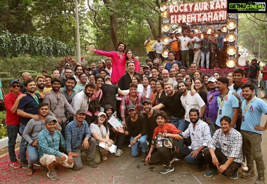 Karan Johar Instagram - It’s been 7 years since I directed a film….. I embarked on a journey of a film that I had to stop mid way for various unavoidable reasons and then the germ of #rockyaurranikipremkahani came to me from a real life family anecdote ( something my father once told me about ) and then my soldiers helped me create everything I wanted to with my 7th feature … I was blessed with the best team … a team so full of love that bidding them goodbye was not easy….. thank you to each and every one of the core team that helped me through thick , thin , Covid and bad weather…. ( you know who you are and I love you forever) to my amazing cast from veterans to friends … from first time actors to established maestros …. I am blessed with this illustrious cast who portrayed each and every part to its visualisation and more …. We finally wrapped last night!!! We can’t wait to share our labour of love , family, fun and sheer joy with all of you on the 28th of July 2023…… see you at the movies!! #rockyaurranikipremkahani