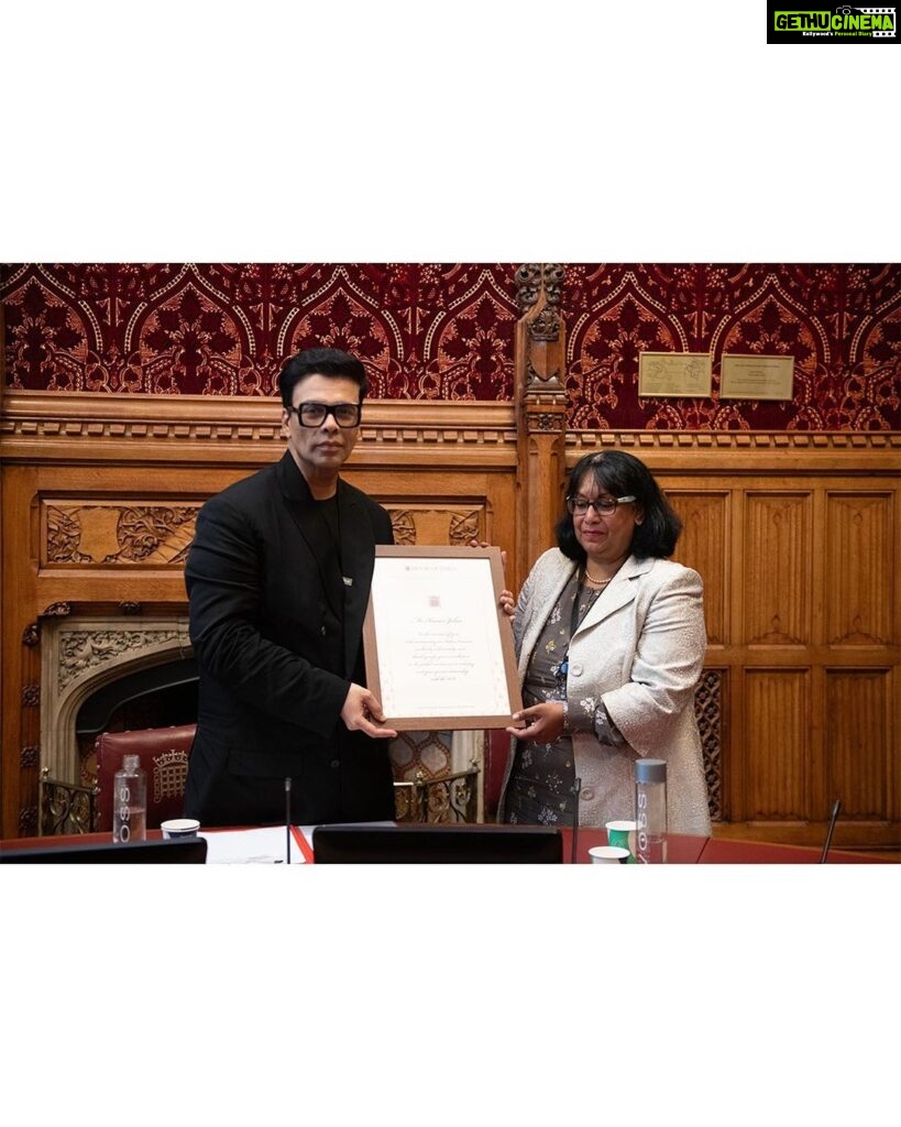 Karan Johar Instagram - Today has been SUCH A SPECIAL day! I am fortunate and deeply grateful to be honoured at the British House of Parliament, in London by the esteemed Baroness Verma of Leicester. We celebrated my 25th year as a filmmaker in the film industry and I launched the teaser for #RockyAurRaniKiiPremKahaani too! It’s one of those days where I pinch myself and realise that dreams do come true. Thank you everyone for the unabashed love you have shown me in my journey. And I promise you, there is more to come!🙏🏻❤️ @ukparliament London, UK