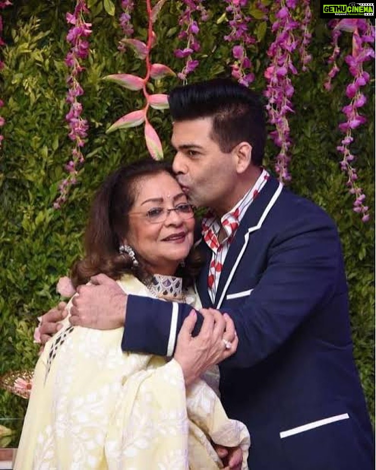 Karan Johar Instagram - My brave and resilient mama turns 80 today…. She taught me how to love …how to stand for what I believe in … never apologise or justify myself if I was in the right… never pretend to be anyone I wasn’t …. She is as much my conscience as she is my fashion police …. Also the only person who i am still scared of… I love you mom to the planets and back …. I would never have been able to raise Roohi and Yash without you….. ❤️❤️❤️❤️❤️❤️ #mymommyhero