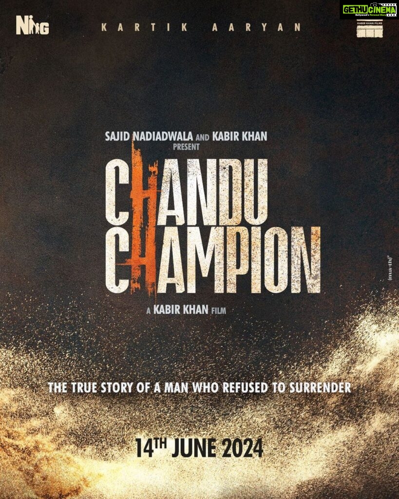 Kartik Aaryan Instagram - Chandu Nahi.. Champion Hai Main.. #ChanduChampion - 14th June 2024 💥 #SajidNadiadwala @kabirkhankk @nadiadwalagrandson @wardakhannadiadwala