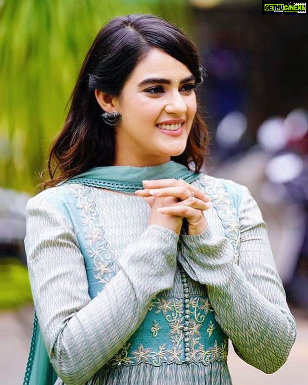 Kavya Thapar Instagram - Forever Happy, Grateful and Talkative 🩵 For the promotions of #Pichaikkaran2 #Bichagadu2 #antibikili Releasing on May 19th ✨ Wearing : @sravaniraoofficial Styled by : @anushaa13 assisted by @lavanya_desigan HMU : @winsome_studios and Pawan garu Hyderabad