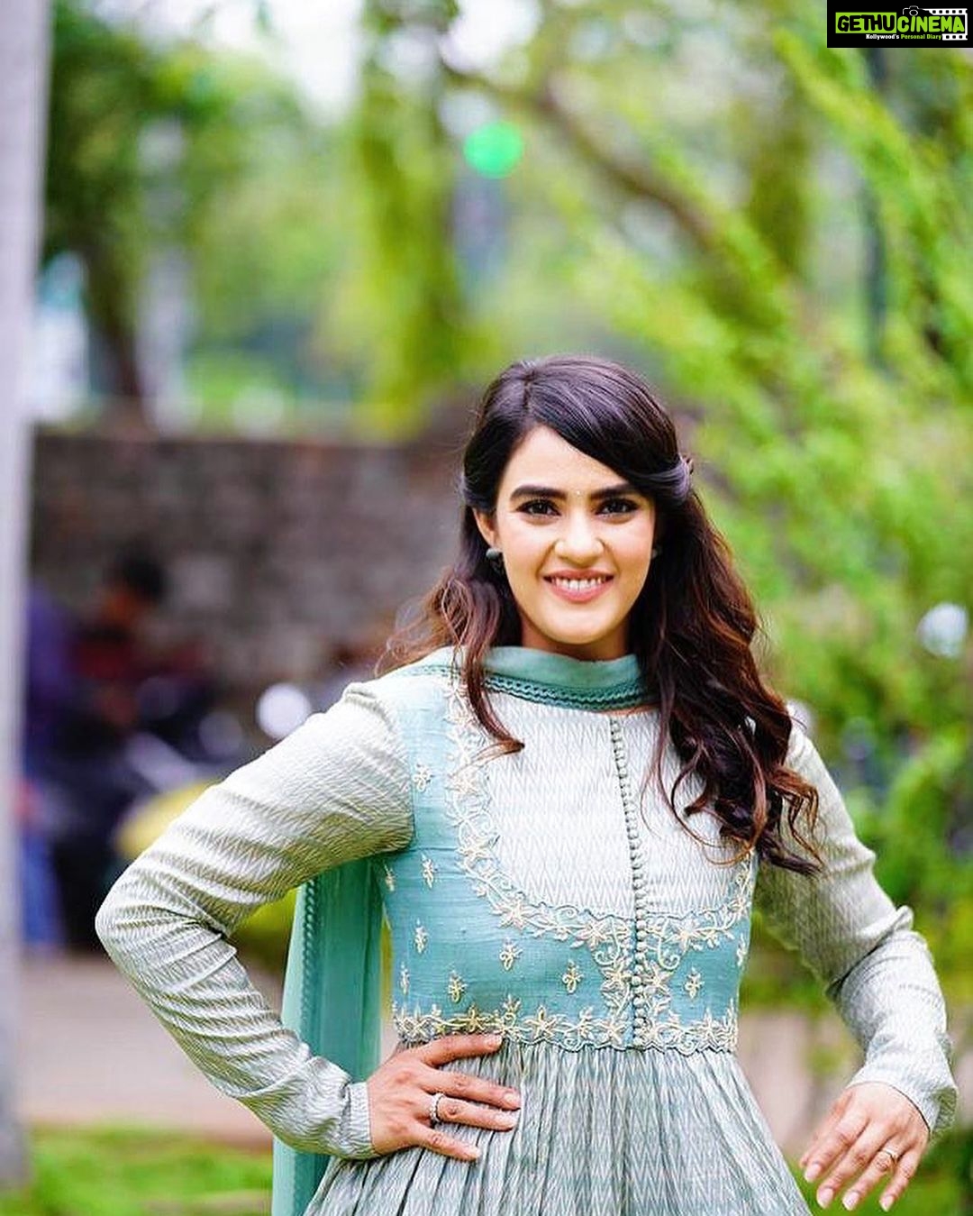 Kavya Thapar Instagram - Forever Happy, Grateful and Talkative 🩵 For the promotions of #Pichaikkaran2 #Bichagadu2 #antibikili Releasing on May 19th ✨ Wearing : @sravaniraoofficial Styled by : @anushaa13 assisted by @lavanya_desigan HMU : @winsome_studios and Pawan garu Hyderabad