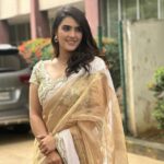 Kavya Thapar Instagram - For the Press Meet of #PICHAIKKARAN2 in Chennai ✨ Wearing : @weaveinindia Styled by : @anushaa13 @lavanya_desigan HMU : @hariprasad_mua Chennai, India