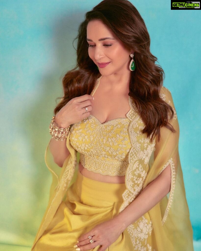 Madhuri Dixit Instagram - When you can’t find the sunshine, be the sunshine ☀️ #wednesday #wednesdaywisdom #photooftheday #yellow #photoshoot