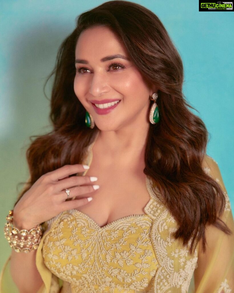 Madhuri Dixit Instagram - When you can’t find the sunshine, be the sunshine ☀️ #wednesday #wednesdaywisdom #photooftheday #yellow #photoshoot