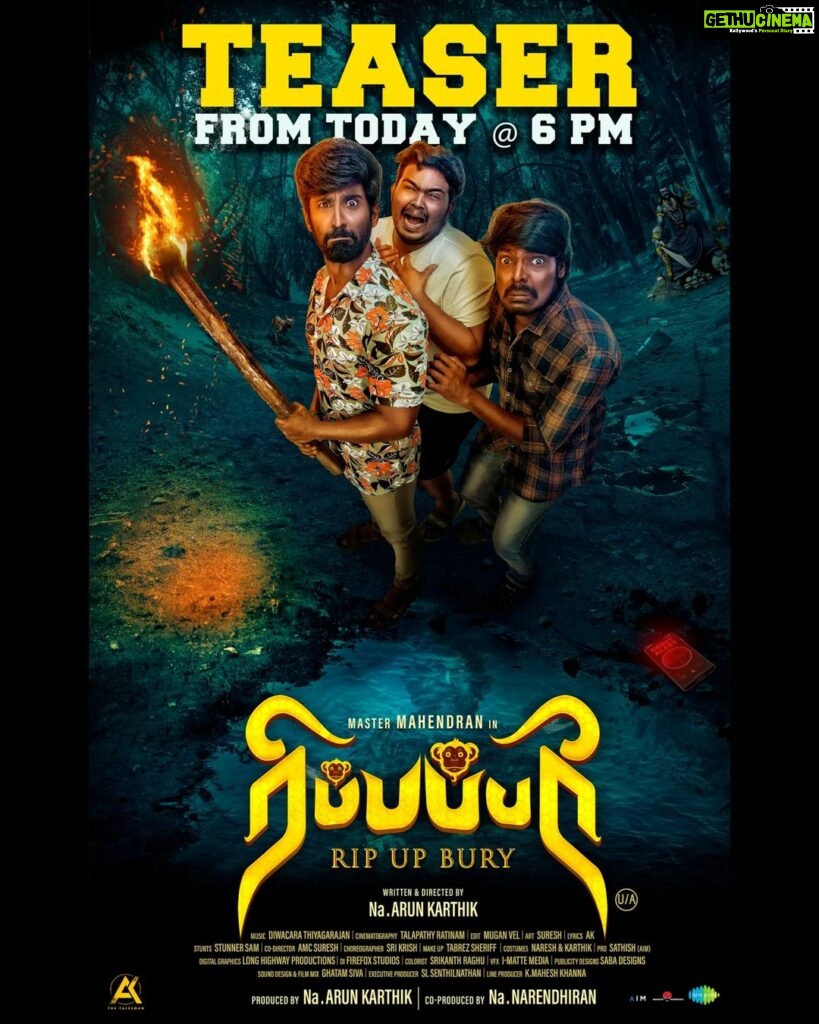 Mahendran Instagram - The journey of making this movie has been incredibly fun, and I'm delighted to share that we're finally approaching the release date. It's time for me to present something exciting to all of you. Check out the teaser and share your thoughts! #Ripupbury 🎬 Link in bio ❤ @dir.ak @kaavyaarivumanioffl @arati_podi @noble_k_james @maari_putchutney @srrini_official @akthetalesman @teamaimpro