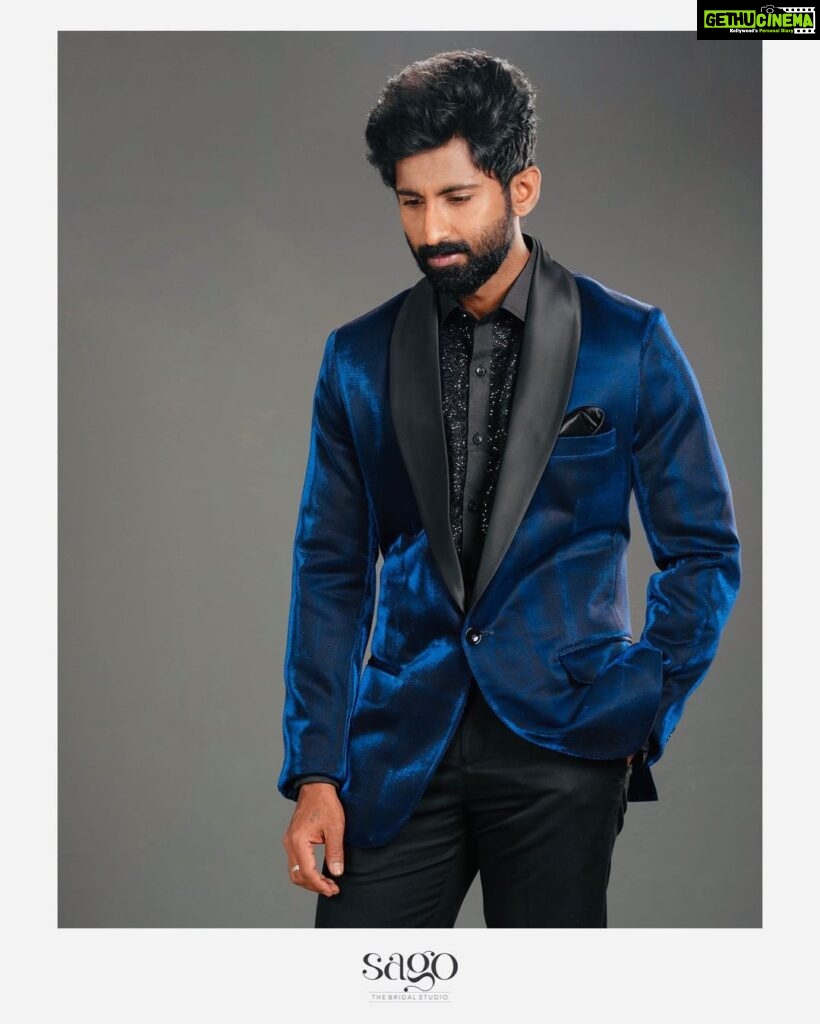 Mahendran Instagram - A suit needs to FIT. There’s a reason it’s called a SUIT 💙 Outfit @sago_thebridalstudio Concept & styling @njsatz Photography @ngrnandha Hairstyling & Makeup @mr.b_salon @babu4love Studio @njstudios_7159 Assistant stylist @lokesh_1208 Sago’s logo design @moby_antony Media partner @sathyanj_youtubechannel
