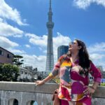 Malavika Instagram - From this elevated viewpoint, embracing the picturesque charm of Japan's cityscape 🏙️🩵 Tokyo Skytree, Japan