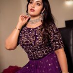 Malavika Menon Instagram - Life is better with some purple in it🥰😉 👗 @yla_designs @yla_online 📸 @fade_daliya @valiant__filims 💄 @naaz_nazim_official Jewel @bridal_rental_jewellery_peony