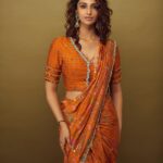 Meenakshi Chaudhary Instagram - Saree not sorry 😌 my never ending love for sarees 📸 @akshay.rao.visuals Styled by - @riechamallick Outfit by - @sonamluthria Jewellery by - @karnikajewelshyd Make up - @s_r_studios_ Hair - @chinnisrinu_stylist
