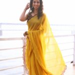 Meenakshi Chaudhary Instagram - Bright and yellow ☀️✨ . . . . . Clicked by : @sampathsharat Styled by: @sumaiah.tabassum Outfit : @reembyshrutiagarwal Jewellery: @houseofqc Rajahmundry