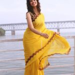 Meenakshi Chaudhary Instagram - Bright and yellow ☀️✨ . . . . . Clicked by : @sampathsharat Styled by: @sumaiah.tabassum Outfit : @reembyshrutiagarwal Jewellery: @houseofqc Rajahmundry