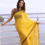 Meenakshi Chaudhary Instagram - Bright and yellow ☀️✨ . . . . . Clicked by : @sampathsharat Styled by: @sumaiah.tabassum Outfit : @reembyshrutiagarwal Jewellery: @houseofqc Rajahmundry