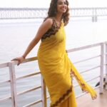 Meenakshi Chaudhary Instagram - Bright and yellow ☀️✨ . . . . . Clicked by : @sampathsharat Styled by: @sumaiah.tabassum Outfit : @reembyshrutiagarwal Jewellery: @houseofqc Rajahmundry