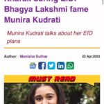 Munira Kudrati Instagram - And thats how I spend my Eid ✨ Thank you @della_3097 @iwmbuzz 😘 . . . . #bhagyalakshmi #instagood #instagram #instalike #article #news