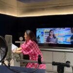 Nadhiya Instagram - Excited !!!😀 after dubbing for the first time in Telugu for “Ante Sundaraniki”. A huge thanks to director Vivek Athreya for your confidence, dedication and cooperation💜and also very thankful to the support team.. @vishnuviv @anilkumar_karella @_keerthisurya_ @girimudhiraj @manishankar_ravula