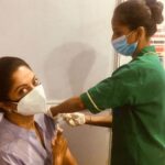 Nadhiya Instagram - Second shot of the vaccine ✅ - at the BKC (Mumbai) Jumbo facility ! Grateful to the healthcare workers and essential workers who are tirelessly and selflessly helping our nation get over this crisis👍🏼💪🏽 Hats off to municipal corporations like the BMC for making the vaccine distribution as seamless as possible. Please get vaccinated as soon as you can to keep yourself and people around u safe🙏 thank u to my friend @gaurisharmatripathi for capturing the experience. #vaccinationdone✔️ #covid_19 #indiafightscorona #covidwarriors #bmc #healthcareworkers