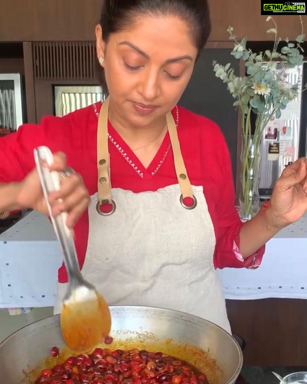 Nadhiya Instagram - Sweet and Sour Cranberry Pickle π Winter time favorite! Ingredients: 500 gms fresh cranberries (not dried) 1.5 cups cooking oil (either groundnut oil or sunflower oil) 5-6 teaspoons mustard seeds 2 teaspoons asafoetida 2 teaspoons chili powder 150 gms mango pickle masala 3/4 cup sugar Salt Recipe: 1. Wash and dry the cranberries and then cut the cranberries in halves. 2. Pour the oil into the vessel. 3. Turn the flame up. 4. Once the oil is hot, lower the flame and add mustard seeds, asafoetida, chilli powder and then immediately turn the gas off. 5. Add pickle masala and cranberries to the vessel. 6. Add salt and sugar as per your taste. 7. Mix all the ingredients together till it turns into a gravy/pickle texture. 8. Keep the vessel aside and stir the pickle every 2-3 hours. *Check for salt and sugar according to your taste because the cranberries release their flavors over time. *Remove excess oil if needed. After 1-2 days, store the pickle in a glass bottle and refrigerate. #cranberry #cranberrypickle #homecooking #mondaymotivation