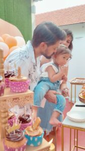 Nakul Instagram - About Yesterday ❤️ Mumma arranged this awesome 1st year bday party for #myakira .. AKIRA & I are blessed to have such a Doting Mumma & wifey. @srubee mumma baked such a delicious Leo cake backed with cupcakes & brownies for our lil Lioness! Here are a few moments we wanted to share with y’all Fam! A Big thank you to One & all fam for all the love & blessings y’all shower upon AKIRA. . . A huge thank you to @danushbhaskar mama for capturing such beautiful moments 📸🙏🏼🙏🏼🙏🏼❤️❤️❤️ . . Also, to one and all present - our small Family !! Y’all made this day so special 🥰 A Big thank you to @cocoplaynut for having such a beautiful play area (I think I played more than the children 😋) & @birthdayguys for setting up such an amazing decor in a short notice 👌🏼 . . . #myakira #khulbaebee #khulbeetails #nakkhulsrubee #1stbirthday #babyturnsone #babykhulbee #familytime