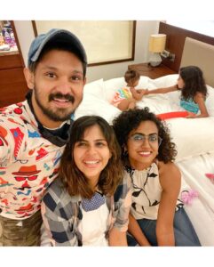 Nakul Instagram - Had the much needed break yesterday with this lovely family ! We’re so happy to have met like minded parents who are so inspiring and working so hard to bring about a change and improve people’s lives, they have surly made a massive difference in our lives! 
.
.
We heart you Maya, @mayas_amma & Maya’s Papa @designehaus_int ❤️
.

P.S. - what an awesome way to celebrate our first #parentsday 🤩
.
#friendslikefamily #khulbaebee #khulbeetails #mayasamma #newgenparents #breakingstereotypes