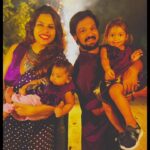 Nakul Instagram - It was a colourful Deepavali with all our loved ones ! 🌈💜 Akira & Amore twinning Pink and Cream dress @tinyweaves 💕 Pink Blouse - @sameenasofficial 💕 Family Purple dress @collectiveamara 💜 Amazing snaps @danushbhaskar 😍