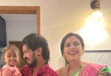 Nakul Instagram - Meet the new addition to our little universe - Amore ❤️ 🥹 📸 @danushbhaskar Akira & Amore wearing custom made @collectiveamara @actornakkhul - @sundari_silks @srubee Saree @collectiveamara Custom made Blouse @sameenasofficial Absolutely in love with this cover version of the song @sudharshan93 #myakira #myamore #khulbabees #khulbeetails #nakkhulsrubee