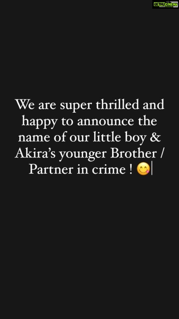 Nakul Instagram - We are super thrilled and happy to announce the name of our little boy & Akira’s younger brother 💕 Amore Sruti Betarbet 💛 Huge shout out to my friend Prathap for designing this beautiful poster 💜 #khulbee #khulbeetails #khulbaebees #myakira #myamore #nakkhulsrubee