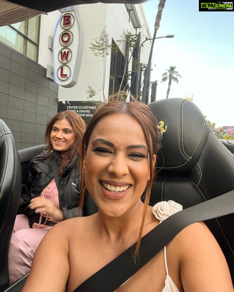Nia Sharma Instagram - Driving around The Hollywood walk of fame.. to the Hills… Walked so long can’t feel the spine😉💯 #hollywoodboulevard Hollywood Boulevard