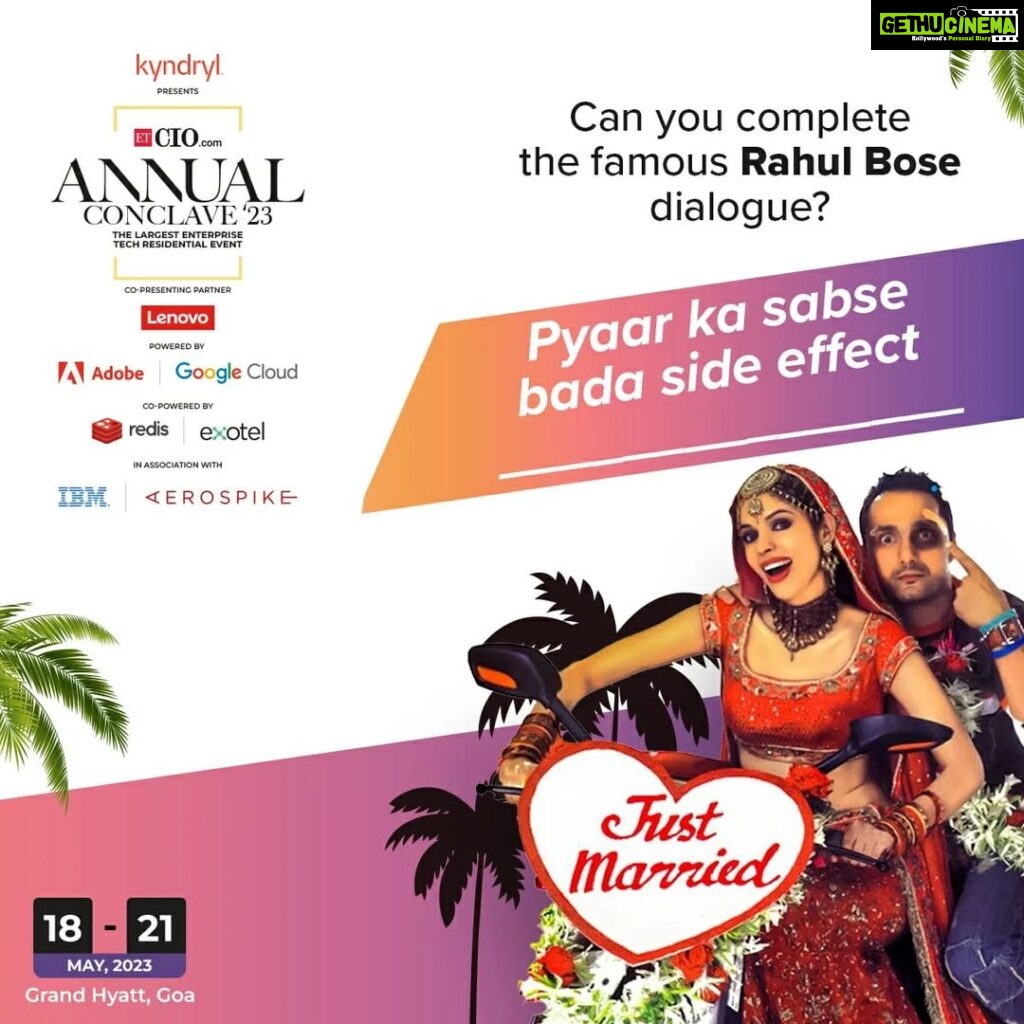 Rahul Bose Instagram - Are you excited to meet the versatile, intense, and witty Rahul Bose in person at the Economic Times CIO Annual Conclave 2023? But, before that let's put your Bollywood knowledge to test.🔥 Can you complete this dialogue by the one and only Rahul Bose in Pyaar ke Side Effects? 🎬 Here's a small hint for you: You already know it! 😉 Comment below! Know more- Link in bio #ETCIO #ETCIOAC23 #CIO #AnnualConclave #ResidentialEvent #Goa #5thEdition #EnterpriseTech #Conclave #10Years #Anniversary #CTO #CDO #TechTrends #Innovation #DigitalTransformation #CIOConclave #TechLeaders #RahulBose #Bollywood #IndianActor Goa, India