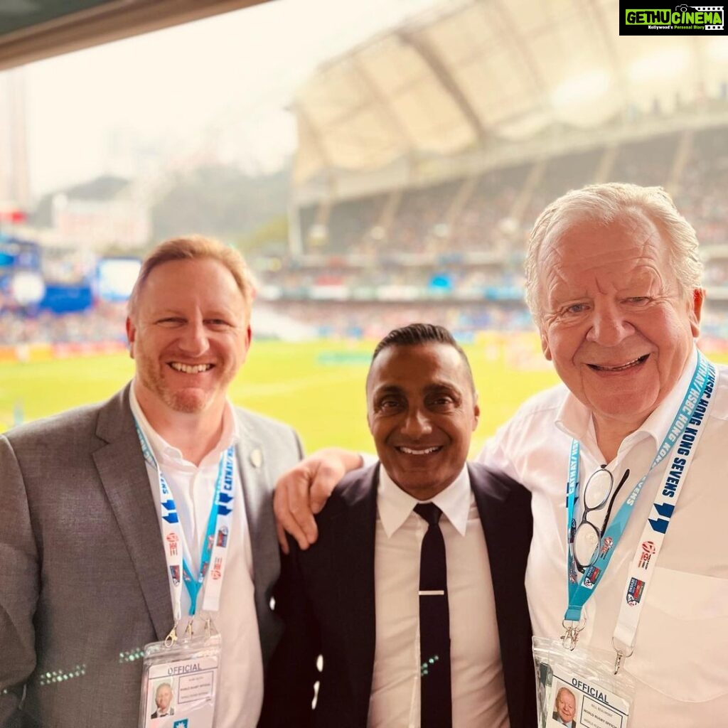 Rahul Bose Instagram - Always a pleasure to meet @worldrugby Chairman, Sir Bill Beaumont and @worldrugby CEO Alan Gilpin. Here on the sidelines of rhe @hksevens . @rugbyindia