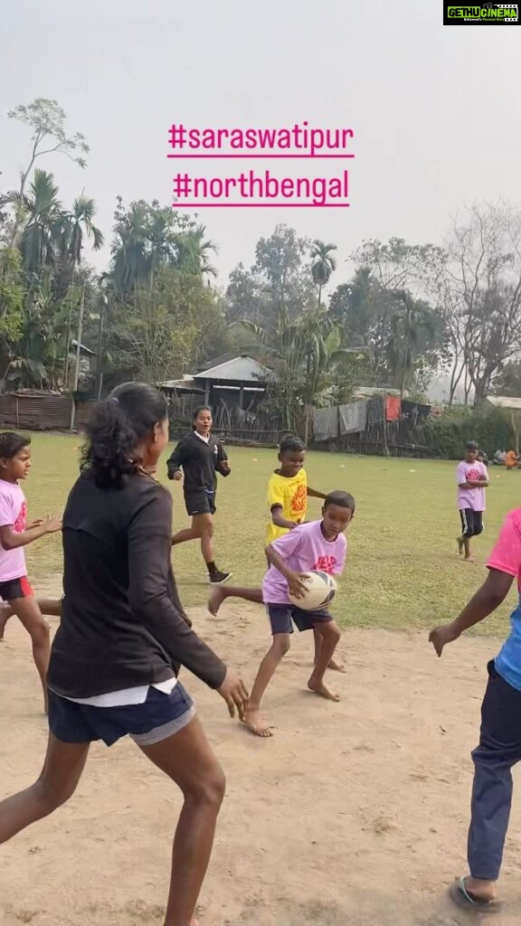 Rahul Bose Instagram - What greater pleasure can there be than to have a ball in your hand, blue skies above and children playing rugby with unalloyed glee. Playing with the kids (children of tea garden labourers) who are part of the @khelorugby program in the Saraswati Tea Estate in #Jalpaiguri district, West Bengal. @rugbyindia