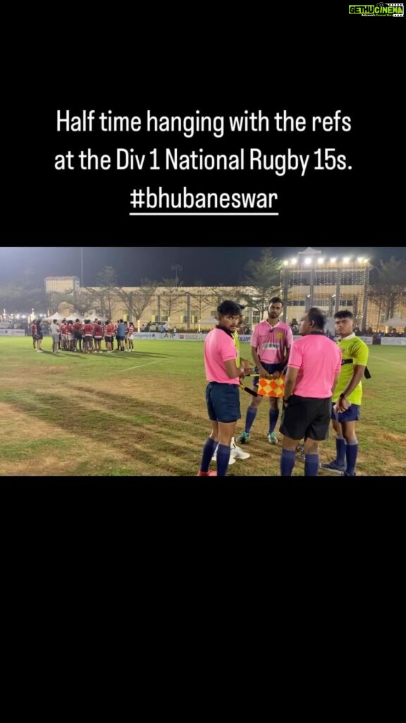 Rahul Bose Instagram - A view you will hardly ever see. Hanging out with the match officials at half time at the Division 1 National Rugby 15s Championships. Thank you @kiituniversity and #bhubaneswar for being wonderful hosts.