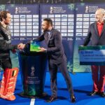 Rahul Bose Instagram - This happened today. Gave away the #ManOfTheMatch trophy to @vincvanasch21 the Belgian goalkeeper, after a cracker of a semi final between #belgium and the #netherlands , in #bhubaneswar . Thank you for the honour @sports_odisha @hockeyindia . See you in the finals!
