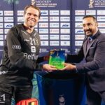 Rahul Bose Instagram - This happened today. Gave away the #ManOfTheMatch trophy to @vincvanasch21 the Belgian goalkeeper, after a cracker of a semi final between #belgium and the #netherlands , in #bhubaneswar . Thank you for the honour @sports_odisha @hockeyindia . See you in the finals!