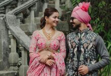 Rubina Dilaik Instagram - We recreated our iconic wedding pic! Same place, same time of the day just 4 years and few months older but much fitter & together ! ❤️❤️ @rubinadilaik Styled by @stylingbyvictor @sohail__mughal___ Pink lehanga @soniyagofficial @megaan.india Me Styled by @stylingbyvictor @sohail__mughal___ Kurta and jacket @attirekunalnsid 📷@raabta.studios