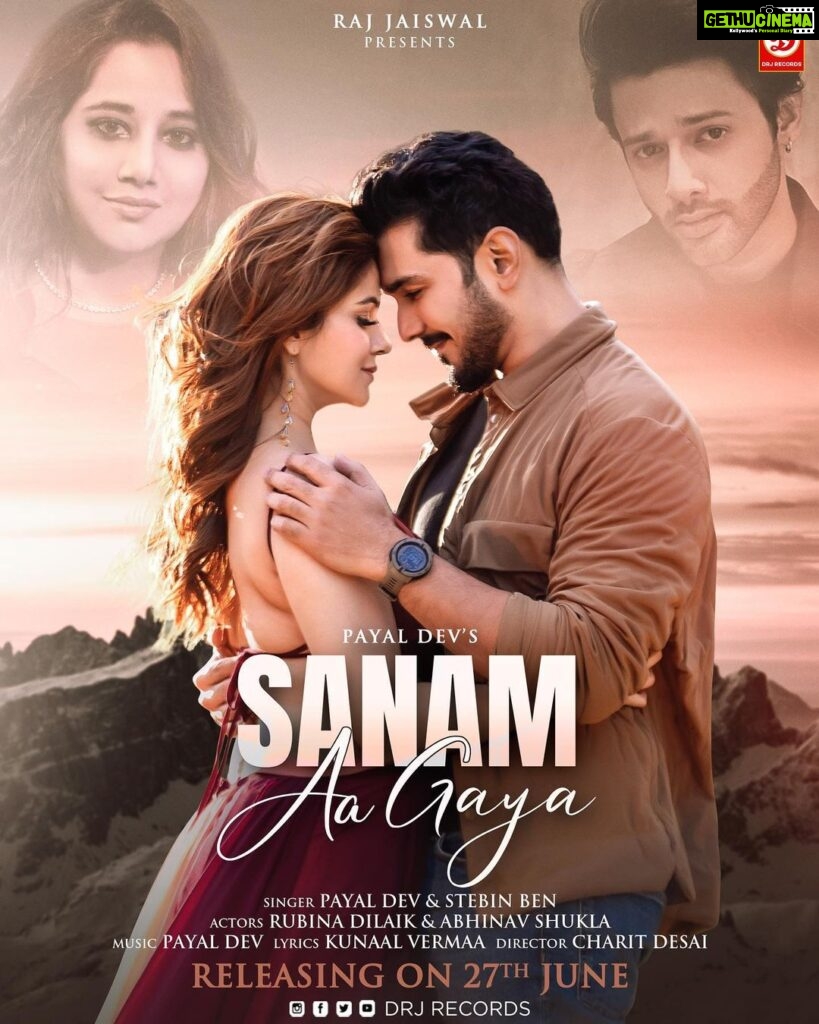Rubina Dilaik Instagram - DRJ Records and Raj Jaiswal Presents Payal Dev’s “Sanam Aa Gaya”, in the voice of Stebin Ben and Payal Dev. The song is beautifully composed by Payal Dev written by Kunaal Vermaa and programmed, arranged & designed by Aditya Dev. Featuring, Rubina Dilaik & Abhinav Shukla @ashukla09 , Directed By Charit Desai. Releasing on 27th June only on @drjrecords Official YouTube Channel. Stay Tuned!! @payaldevofficial @stebinben @kunaalvermaa @adityadevmusic @raj.jaiswals @drjrecords @charit24
