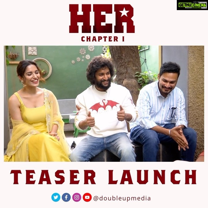 Ruhani Sharma Instagram - My heart is filled with gratitude as I share this video. @nameisnani launching our teaser is truly truly special. Can’t thank him enough for doing this for us. #Her teaser OUT NOW 🔥 https://www.youtube.com/watch?v=XsmW6uwMWRc (link in bio and story) @sreedhaar @raghusankuratri  @deepasankuratri  @vikas_vasishta @onelifeitis @jeevankumar.a #SanjaySwaroop @therealravivarma @abhignya9 @Vishnubesi @chanakyart @okmusician @sreesang_mpse @doubleup.mediawks @pro_saisatish @anilandbhanu @karthikmerugu25 @santhoshkumardesignstudio @makeuphairbyrahul @k_sai_rock @chandu.sekhar.39 

#Herteaserlaunch
#HerChapter1
#HER