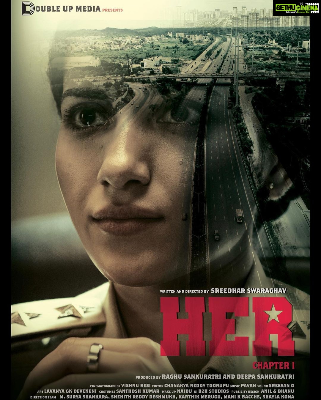 Ruhani Sharma Instagram - Feeling super nervous and excited to show you what I’ve been working on for the past few months. Here’s sharing the 1st look of my next in Telugu. #HER Written and directed by extremely talented @sreedhaar Produced by some amazing people #RaghuSankuratri @deepasankuratri @poojakandimalla @doubleup.mediawks @vikas_vasishta @onelifeitis, @jeevankumar.a @vishnubesi @chanakyart @santhoshkumardesignstudio #abhignya #vinodvarma @therealravivarma @karthikmerugu25 #snehith.rd @makeuphairbyrahul @k_sai_rock @chandu.sekhar.39