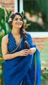 Ruhani Sharma Instagram - 🍀 . . . . Video by @sacredshutters 📸 @the_pixel_farmer MUA @makeuphairbyrahul Saree @singhanias_hyd Stylist @reshma_stylist Location @browntownresort