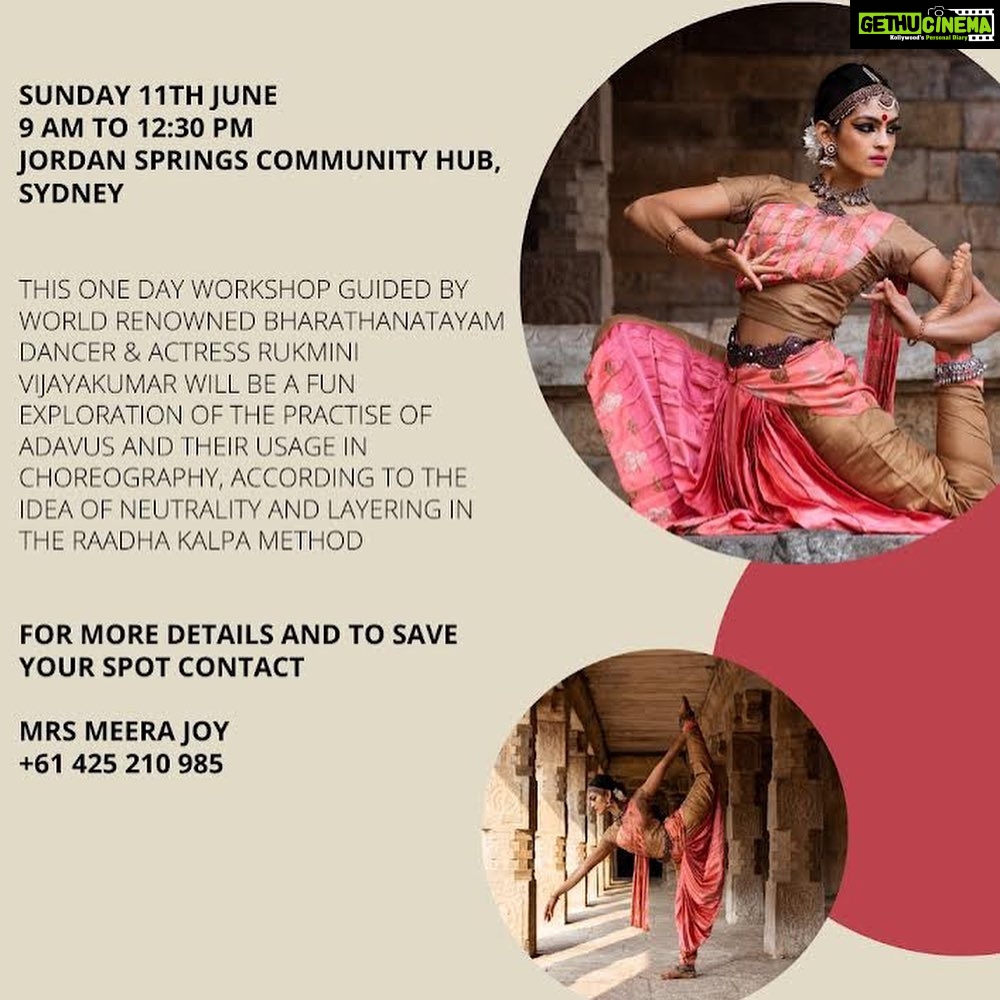 Rukmini Vijayakumar Instagram - Im going to be performing and teaching workshops in many different countries in June. (Please see the list below. Posters are not clear) Hope to see some of you at either a performance or a workshop. Ill be in Sydney, Tallinn-Estonia, Frankfurt-Germany, Amsterdam- Netherlands, Basel- Switzerland. Details and links are in my bio. You can also find more details on my website. June 10th: “Krishnaa” Riverside theatre, Sydney June 11th : Bharatanatyam workshop, Sydney (Meera Joy - +61425210985 , meera_natiyam@hotmail.com) June 16th & 17th : Bharatanatyam workshop, Tallinn June 17th: 'An evening of Bharatanatyam' , Tallinn June 18th: “Krishnaa” Willy-Brandt-Halle, Frankfurt June 19th: Open level and Bharatanatyam workshop, Frankfurt June 20th & 21st: Abhinaya workshop, Amsterdam (sharon@indiandance-europe.com) June 23rd: “Ishwara” Union Kultur, Basel June 24th: Bharatanatyam workshop, Basel Photo: @anupjkat @vivianambrose #bharatanatyam #performance #europe #australia #sydneybharathanatyamdancers #indiandanceeurope #indiandance #bharatanatyamworkshop