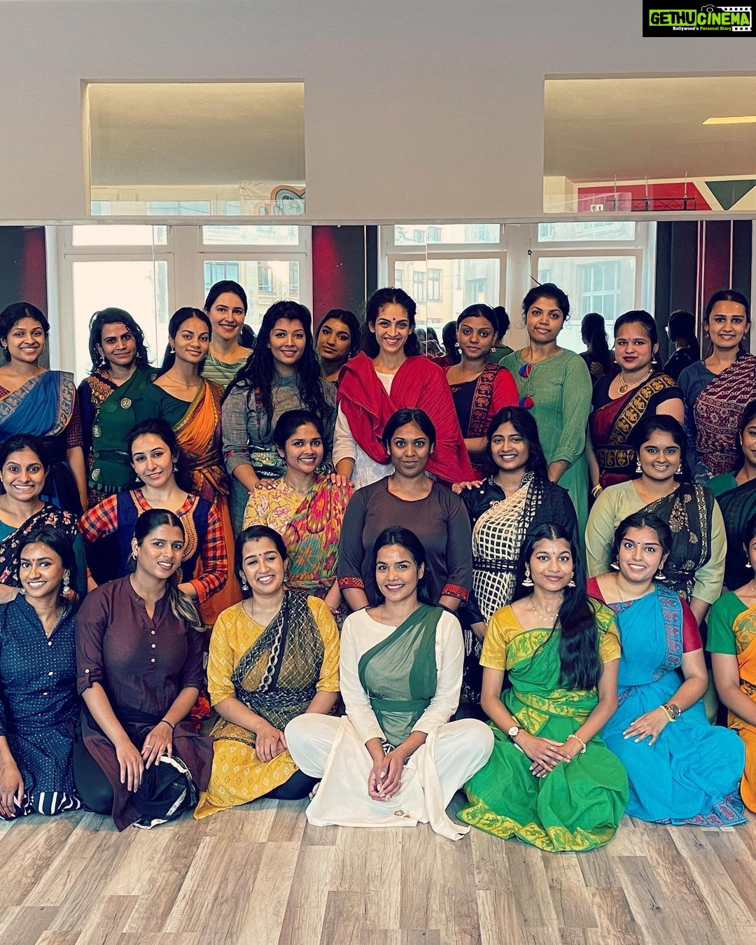 Rukmini Vijayakumar Instagram - Whenever I have to take a long flight, I feel like I just want to stay home. But once I get there, the people make everything worthwhile. When an audience is moved, or when students have a genuine curiosity for learning, somehow those long hours on a flight and time away from home feels alright. I have the gift of dance, and through that I have the fortune of meeting wonderful people. So thankful for everyone who had me! 1 : eating a traditional Hungarian pastry. The best thing in that cold. #musttry 2/3/4 : looking at the sights in the castle district in Budapest with the lovely @eva_anjalidance and her husband. 5: post performance joys with @eva_anjalidance students. I’ve never come back on stage so many times for audience applause. Both exhilarating and humbling at once. 6 : students in Budapest. Too many to fit into a square post. 7: @prasanth_artist88 , his wife Yazhini and their lovely daughter who took care of me in Germany. 8: workshop in Germany, again too many students to fit into the square post 🙈 9: workshop in Amsterdam that @sawezer organised. I can’t believe I didn’t take a single picture with her 🙄 @indian.dance.europe she’s the best! ♥️ 10: workshop in Amsterdam by the lovely Anna, at @yojigendojo #dancerlife #travel #indiandance #bharatanatyam #bharatnatyam #classicalindiandancer