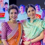 Rupali Bhosale Instagram – GREAT BHET 

@urmilamatondkarofficial ❤️

Makeup by @mhatresameer60 
Hair by @ruksar__99 
.
.
.
.
.
.
#LifeIsBeautiful #FanMomeny #FeelLife #InstaGood #PositiveVibes #InstaPic #Wednesday #WednesdayVibes #Ootd #Saree #SareeLove #RupaliBhosle #RockingRupali #RupaliWinningHearts #KeepLoving #Sanjana #StarPravah #AaiKutheKayKarte 🧿