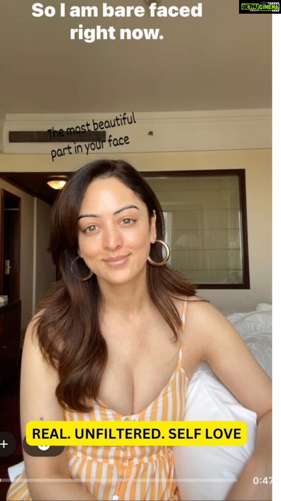 Sandeepa Dhar Instagram - Hey you. yes, you, stop being unhappy with yourself, you are perfect. stop wishing you looked like someone else or wishing people liked you as much as they like someone else. stop trying to get attention from those who hurt you. stop hating your body, your face, your personality, your quirks. love them. without those things you wouldn’t be you. and why would you want to be anyone else? be confident with who you are. smile. it’ll draw people in. Be your own definition of amazing, always. That is so much more important than anything beautiful, ever. #youareenough #selflove #realme #letsembracewhatwehave