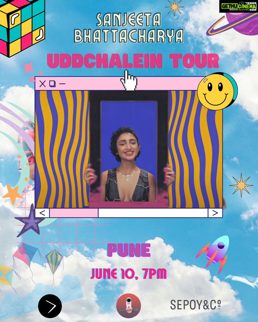 Sanjeeta Bhattacharya Instagram - SWIPE THRU! ➡️Delhi was so wholesome and now gearing up for an absolutely mad weekend with @prabhtojsingh for the #UDDCHALEINtour 🚀 These are a string of intimate, acoustic gigs where we talk, play and get to know each other 🌝 9th- Mumbai 10th- Pune 11th- Kochi 12th- Chennai Come through in numbers, loverssss and make this INSANE travel worth it 😂 We’re ending our journey with Hyderabad on 16th and Bangalore on 18th. All tickets on the link in my bioooo. Can’t wait to see y’all 💛