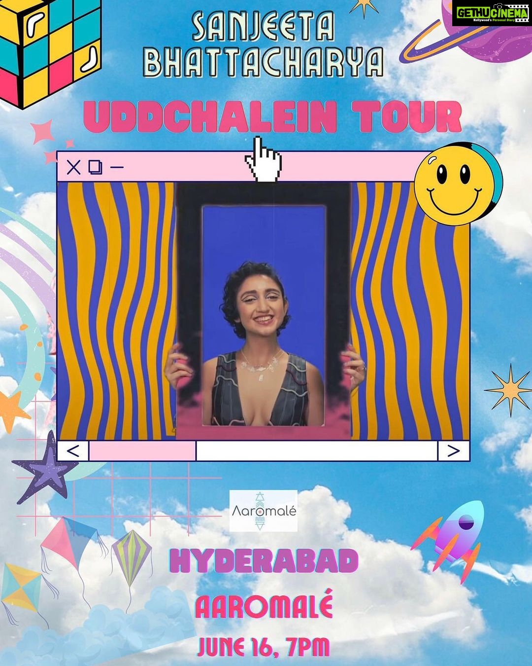 Sanjeeta Bhattacharya Instagram - SWIPE THRU! ➡️Delhi was so wholesome and now gearing up for an absolutely mad weekend with @prabhtojsingh for the #UDDCHALEINtour 🚀 These are a string of intimate, acoustic gigs where we talk, play and get to know each other 🌝 9th- Mumbai 10th- Pune 11th- Kochi 12th- Chennai Come through in numbers, loverssss and make this INSANE travel worth it 😂 We’re ending our journey with Hyderabad on 16th and Bangalore on 18th. All tickets on the link in my bioooo. Can’t wait to see y’all 💛
