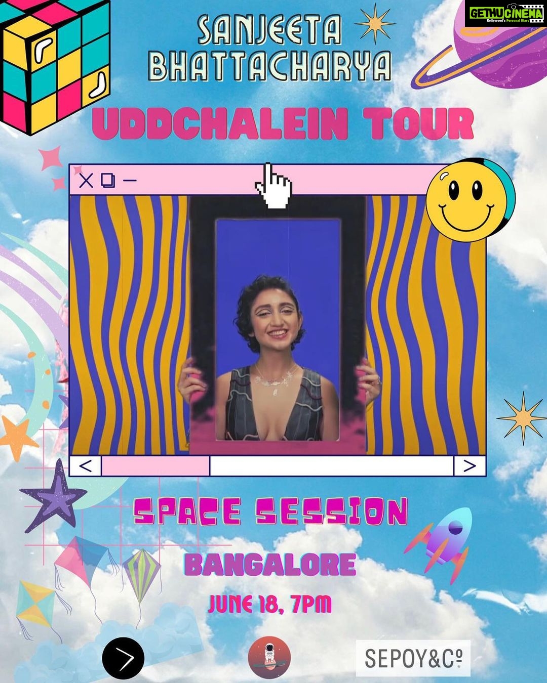 Sanjeeta Bhattacharya Instagram - SWIPE THRU! ➡️Delhi was so wholesome and now gearing up for an absolutely mad weekend with @prabhtojsingh for the #UDDCHALEINtour 🚀 These are a string of intimate, acoustic gigs where we talk, play and get to know each other 🌝 9th- Mumbai 10th- Pune 11th- Kochi 12th- Chennai Come through in numbers, loverssss and make this INSANE travel worth it 😂 We’re ending our journey with Hyderabad on 16th and Bangalore on 18th. All tickets on the link in my bioooo. Can’t wait to see y’all 💛