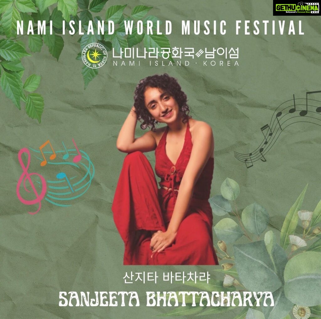 Sanjeeta Bhattacharya Instagram - Your girl is playing the Nami Island World Music Festival in South Korea this year, representing India. Humbled and thrilled cuz THIS IS SO EXCITING UGH! 😭If y’all have music, k-dramas or food to recommend that I absolutely must know about before visiting, please lmk hihi. Huge thanks and love to @seherindia and @namiisland_naminara for making this happen and @misfitsinc for all the support 💛 Playing on 30th and 31st with my man @prabhtojsingh ! Lezzgo 🚀 Nami Island, Gangwon-Do, South Korea